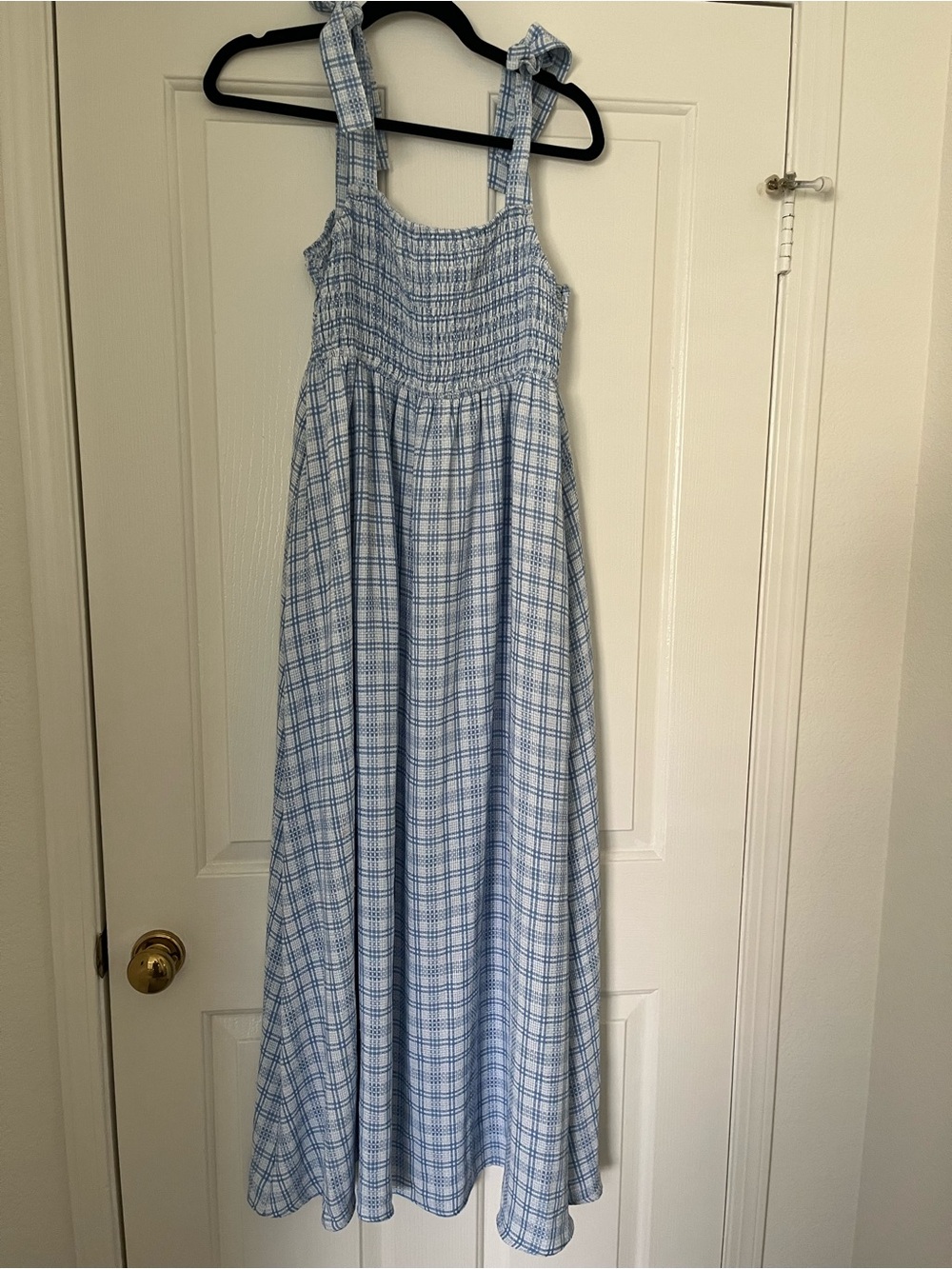 Carly Jean Los Angeles Light Blue Smocked Maxi Dress